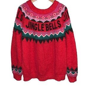 Holiday Time "Jingle Bells" Sweater ugly Christmas women’s size 1X 16/18